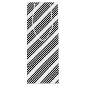 Zwart-wit vijf strips wijn cadeautas (Achterkant)