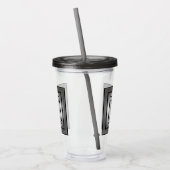Zwart-wit Vijf Zonnedesign Acryl Drinkbeker (Links)