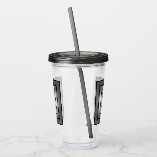 Zwart-wit Vijf Zonnedesign Acryl Drinkbeker (Links)