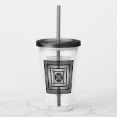 Zwart-wit Vijf Zonnedesign Acryl Drinkbeker (Voorkant)