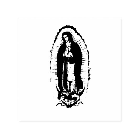 Zwart-wit Virgen de Guadalupe Zelfinktende Stempel (Design)