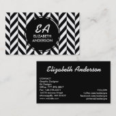 Zwart-wit visgraatpatroon Visitekaartjes (Voorkant / Achterkant)