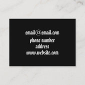 Zwart-wit visitekaartje (Achterkant)