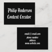 Zwart-wit visitekaartje (Voorkant / Achterkant)