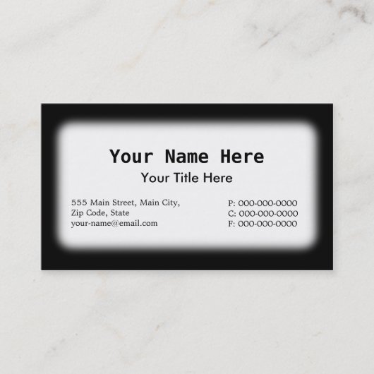 Zwart-wit Visitekaartje (Voorkant)