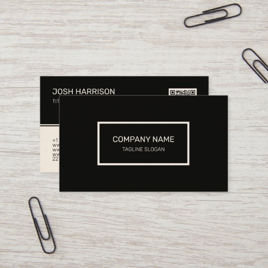 Zwart-wit Visitekaartje (Voorkant / Achterkant in situ)
