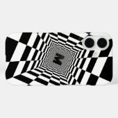 Zwart-wit Visuele Illusie, Monogram of Initiaal Case-Mate iPhone Case (Achterkant (horizontaal))