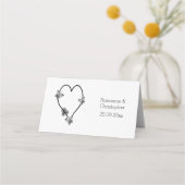 Zwart-wit vlinder hart ontwerp bruiloft (Achterkant)