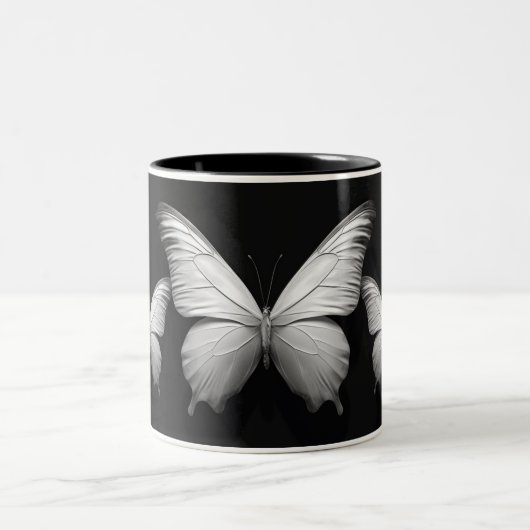 Zwart-wit vlinder ontwerp Mok (Center)
