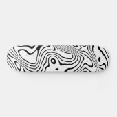 Zwart wit vloeibaar zwenken Abstract ontwerp Skateboard (Horizontaal)