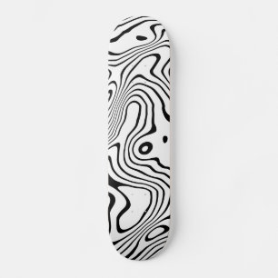 Zwart wit vloeibaar zwenken Abstract ontwerp Skateboard