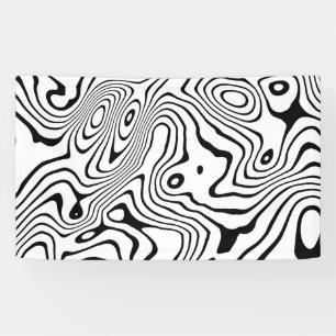 Zwart wit vloeibaar zwenken Abstract ontwerp Spandoek
