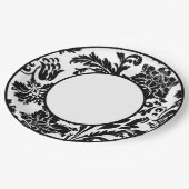 Zwart-wit, vochtig, formeel trouwpapier bord (Gekanteld)