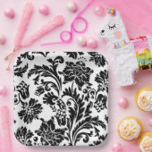 Zwart-wit, vochtig, formeel trouwpapier bord (Feest)