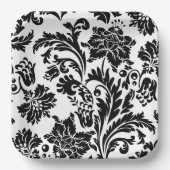 Zwart-wit, vochtig, formeel trouwpapier bord (Voorkant)