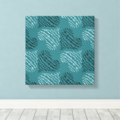 Zwart & Wit Voering Hart Patroon Art Canvas Afdruk (Insitu (Houten vloer))