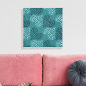 Zwart & Wit Voering Hart Patroon Art Canvas Afdruk (Insitu (Woonkamer))