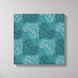 Zwart & Wit Voering Hart Patroon Art Canvas Afdruk