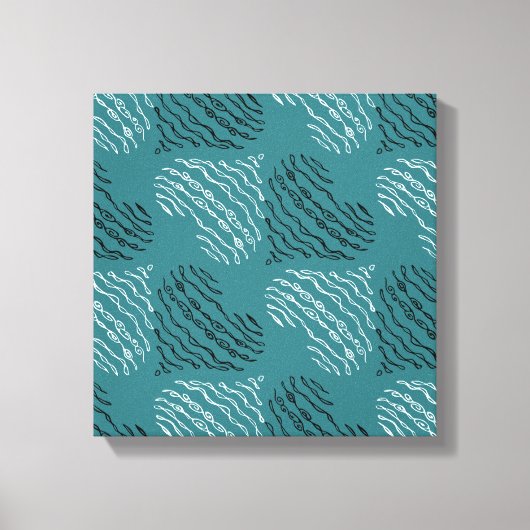 Zwart & Wit Voering Hart Patroon Art Canvas Afdruk (Voorkant)