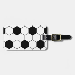 Zwart-wit Voetbal Bagagelabel