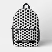 Zwart-wit Voetbal Bedrukte Rugzak (Voorkant)