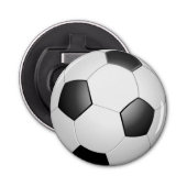 Zwart-wit Voetbal Button Flesopener (Voorkant)