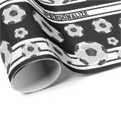 Zwart-wit Voetbal Cadeaupapier (Rol Hoek)