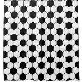 Zwart-wit Voetbal Douchegordijn (Voorkant)