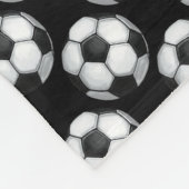 Zwart-wit Voetbal Fleece Deken (Hoek)
