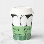 Zwart Wit Voetbal Football Kids Verjaardagsfeestje Papieren Bekers (Links)