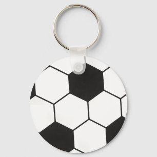 Zwart-wit Voetbal Geometric Patroon  Sleutelhanger