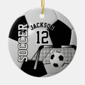 Zwart-wit Voetbal ⚽ Keramisch Ornament (Voorkant)