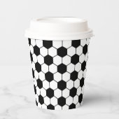Zwart-wit Voetbal Papieren Bekers (Voorkant)