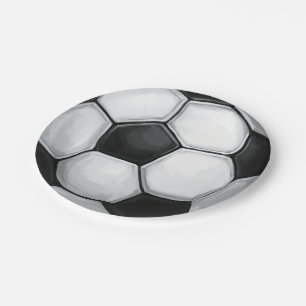Zwart-wit Voetbal Papieren Bordje