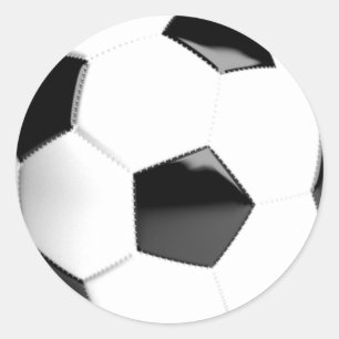 Zwart-wit Voetbal Ronde Sticker