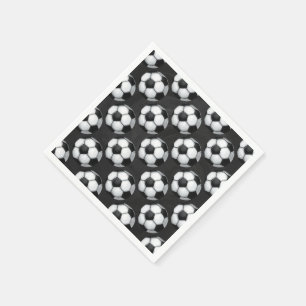 Zwart-wit Voetbal Servetten