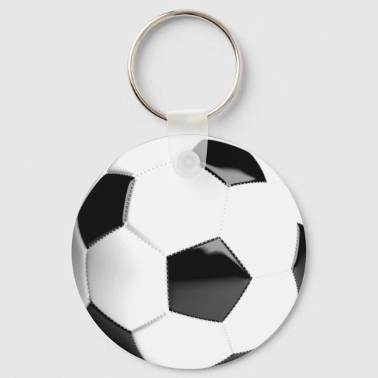 Zwart-wit Voetbal Sleutelhanger (Voorkant)