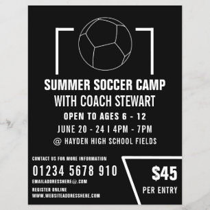 Zwart-wit Voetbal, Soccer Camp Adverteren Flyer