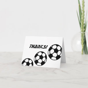 Zwart-wit Voetballen Dank u Bedankkaart