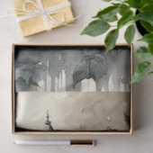 Zwart-wit Vogelkooi Tissuepapier (Geschenk)