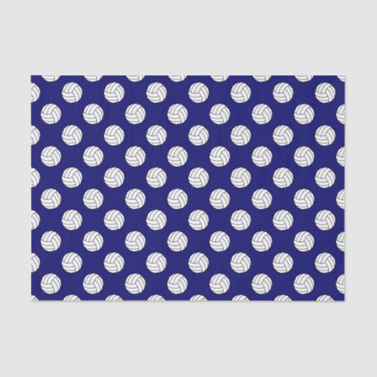 Zwart/wit volleybal ballen, Navy blauw Tissuepapier (Voorkant)