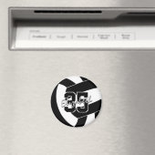 Zwart wit volleybal team kleuren geschenken magneet (Insitu (Vaatwasser))