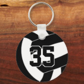 Zwart wit volleybal team kleuren sleutelhanger (Voorkant)