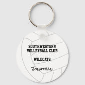 Zwart wit volleybal team kleuren sleutelhanger (Achterkant)