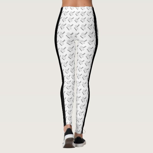 Zwart-wit volleybalpatroon leggings (Achterkant)