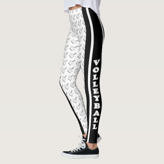 Zwart-wit volleybalpatroon leggings (Links)