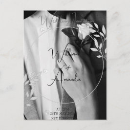 Zwart, Wit, Voor altijd Foto Uitnodigingskaart Uitnodiging Briefkaart
