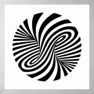 Zwart-wit vortexpatroon - optische illusie poster