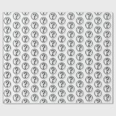 Zwart-wit-vraagtekens Cadeaupapier (Vlak)