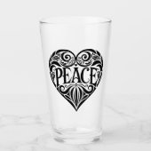 ZWART WIT VREDESHART GLAS (Voorkant)